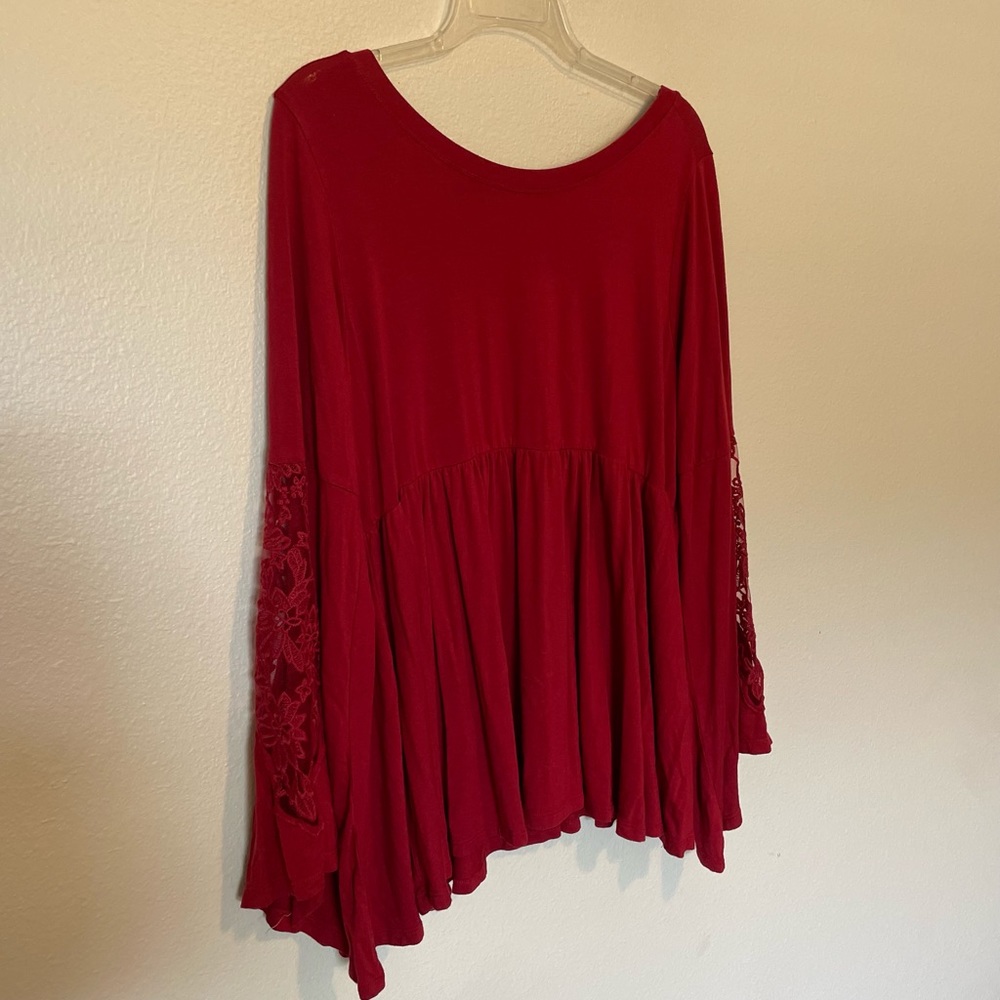 Torrid Super Soft Knit Burgundy/ Red Long Sleeve Boho Top Size 0/ L